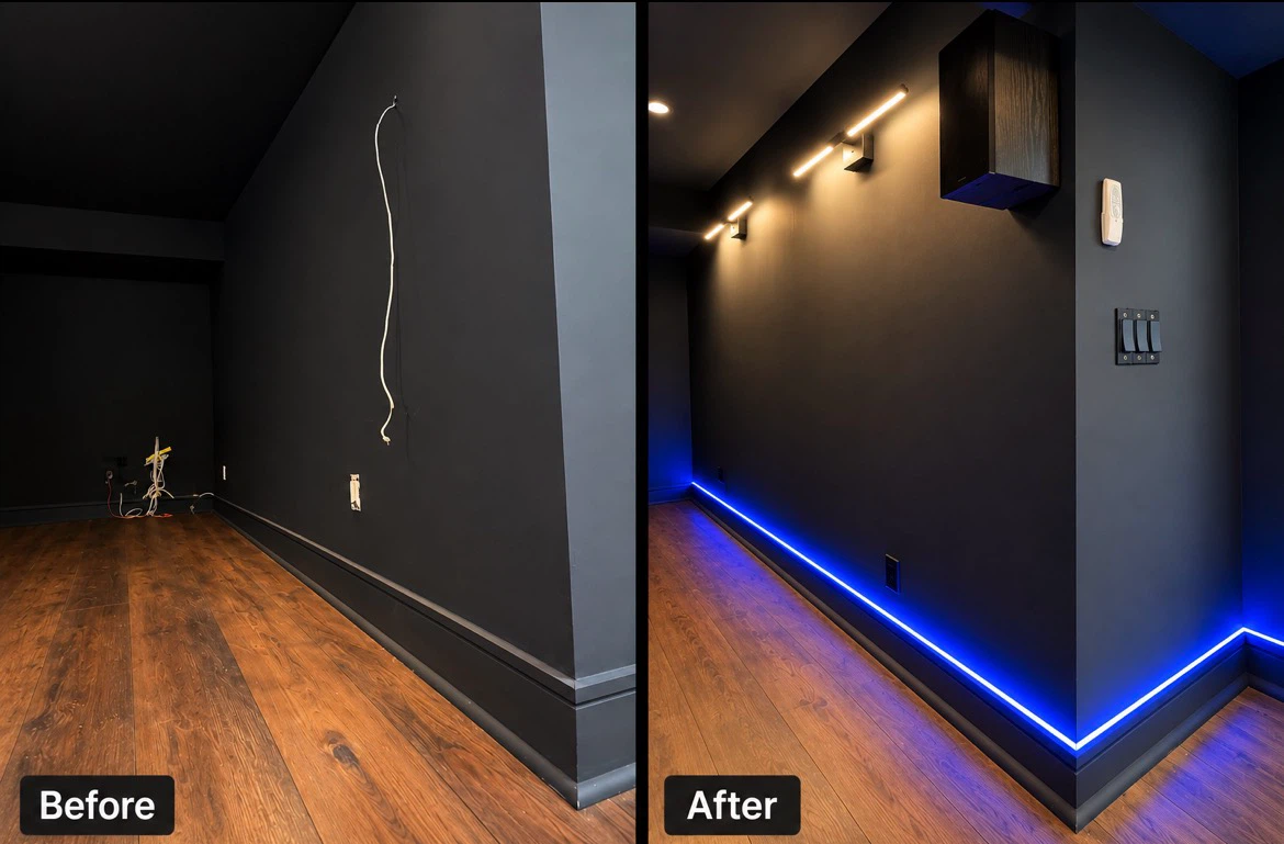 Recent Custom LED Lighting Installation | Before & After