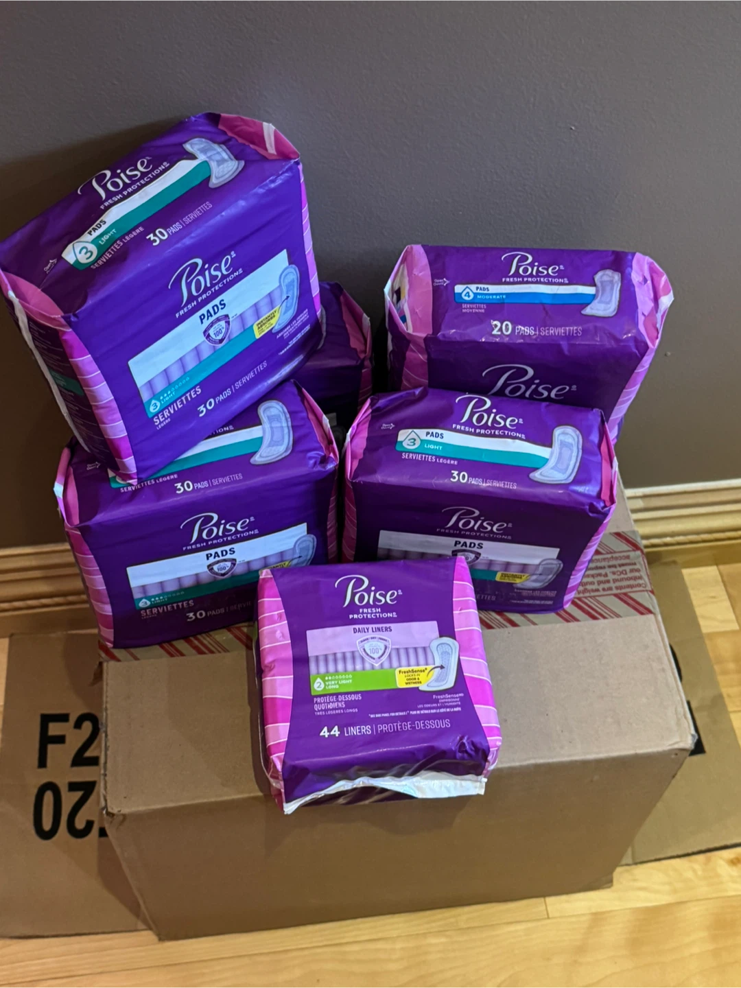 Assorted Poise Fresh Protection Pads and Liners