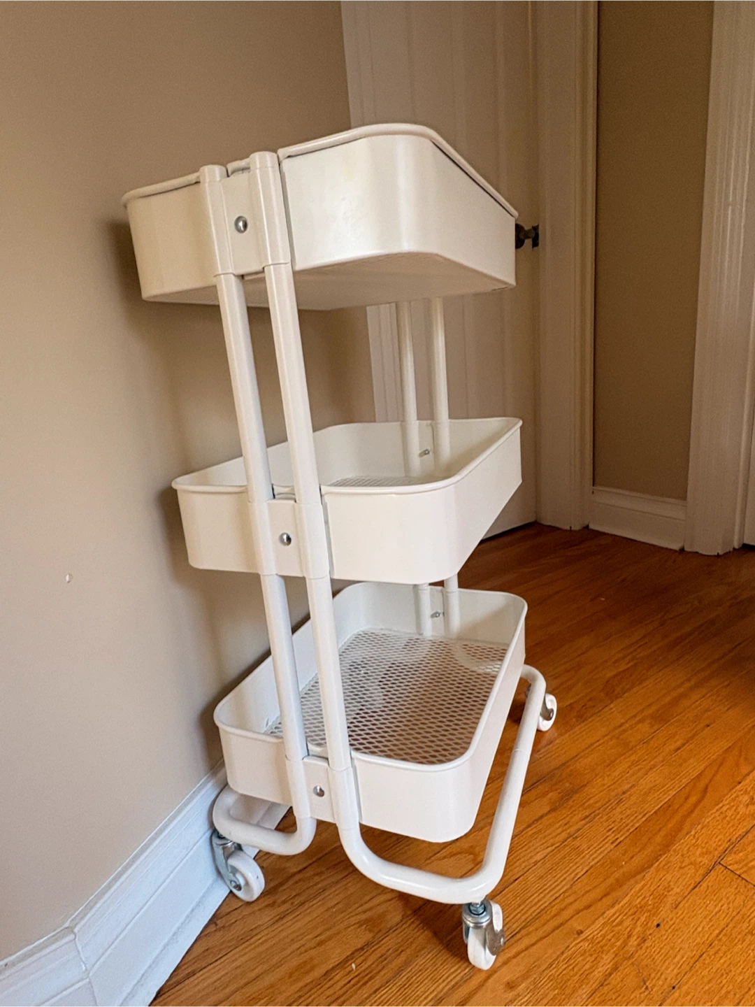 White IKEA Raskog Utility Cart