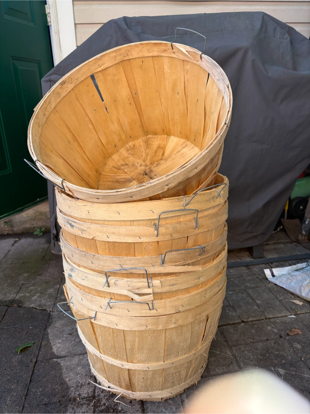 5 Wooden Bushel Baskets
