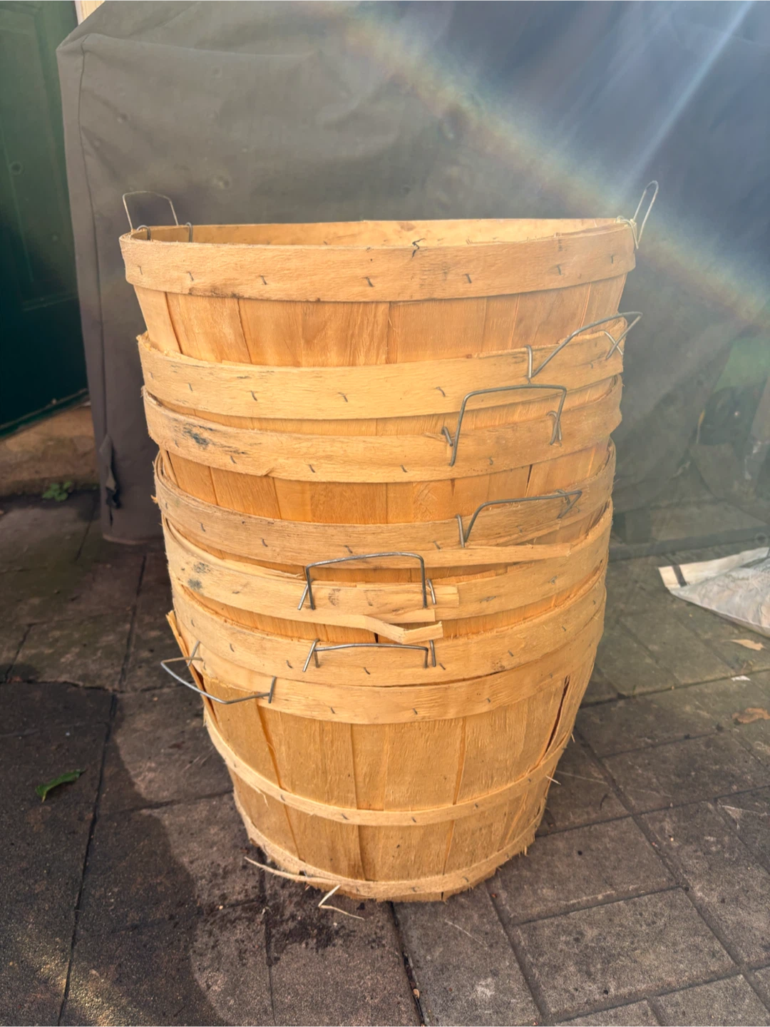 5 Wooden Bushel Baskets - photo 2