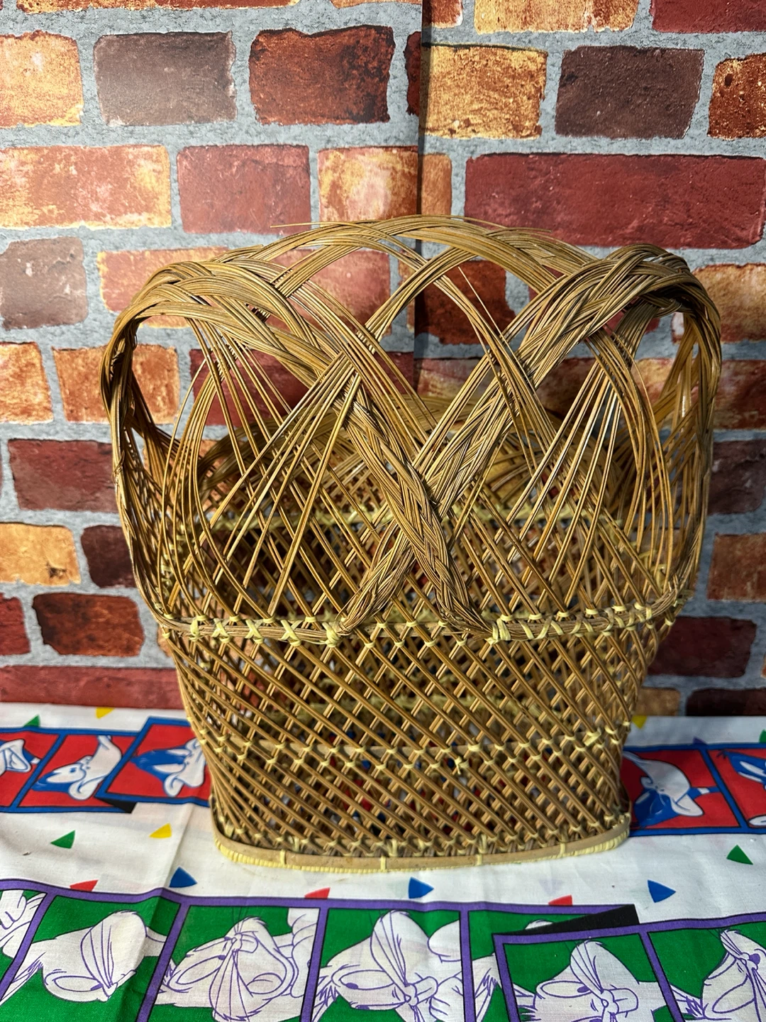 Vintage Woven Wicker Magazine Rack - photo 4