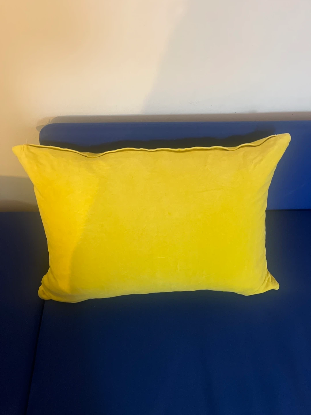 Bright yellow IKEA FJADRAR Pillow with insert included