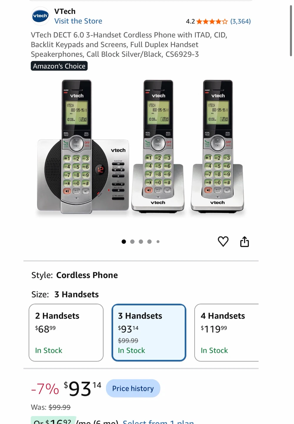 VTech CS6929-3 DECT 6.0 Cordless Phone System