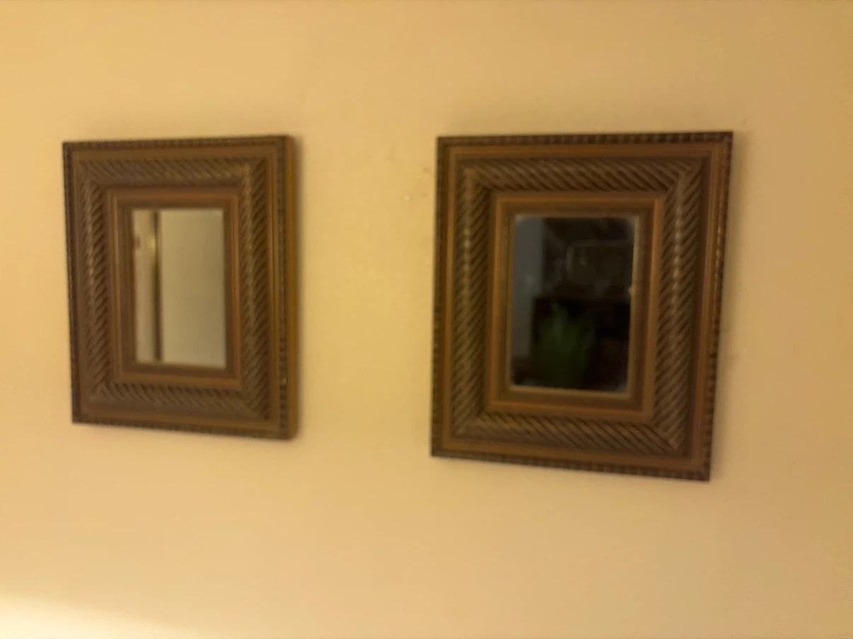 Set of Two Ornate Gold-Tone Wall Mirrors