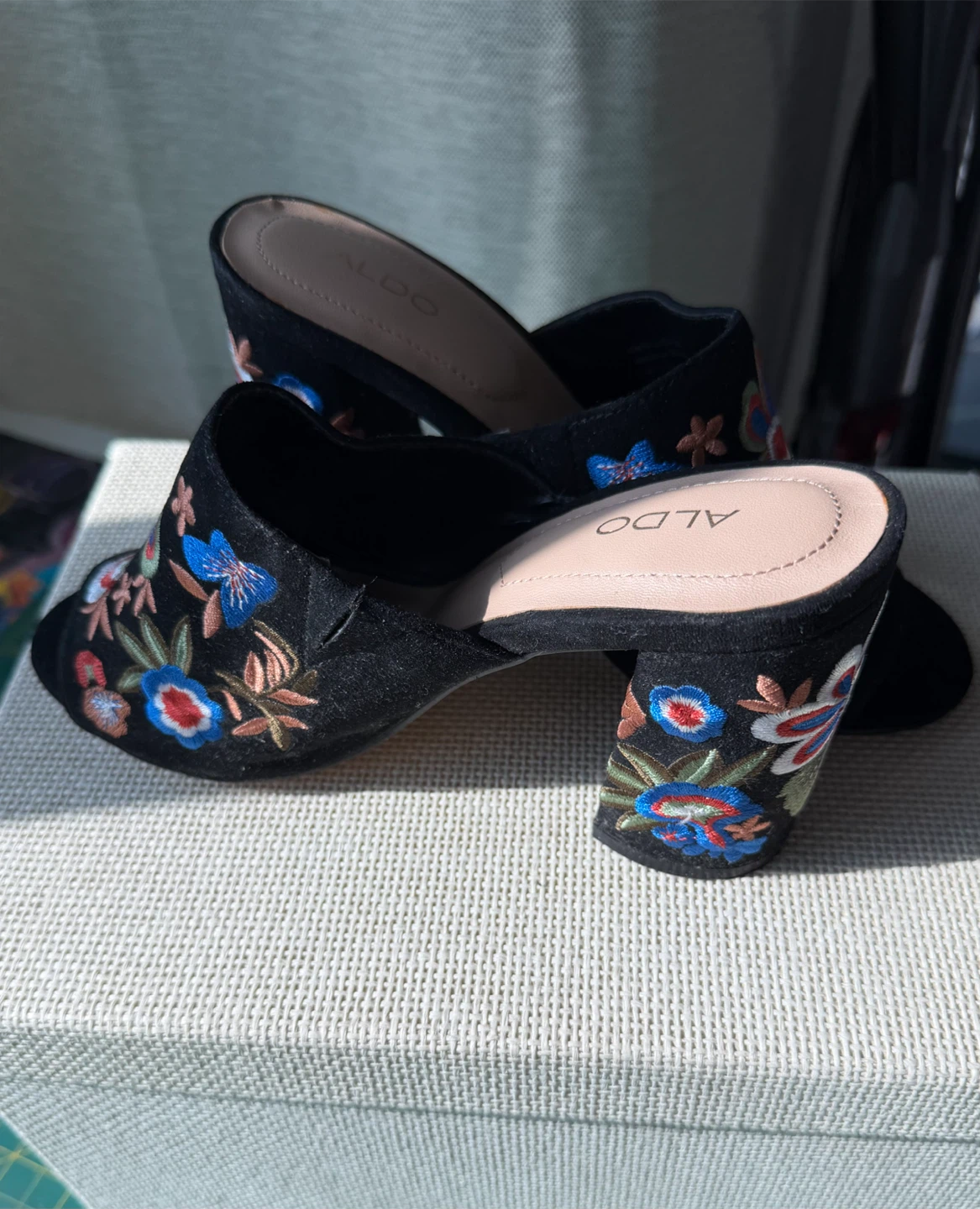 ALDO Embroidered Floral Block Heel Mules - photo 2