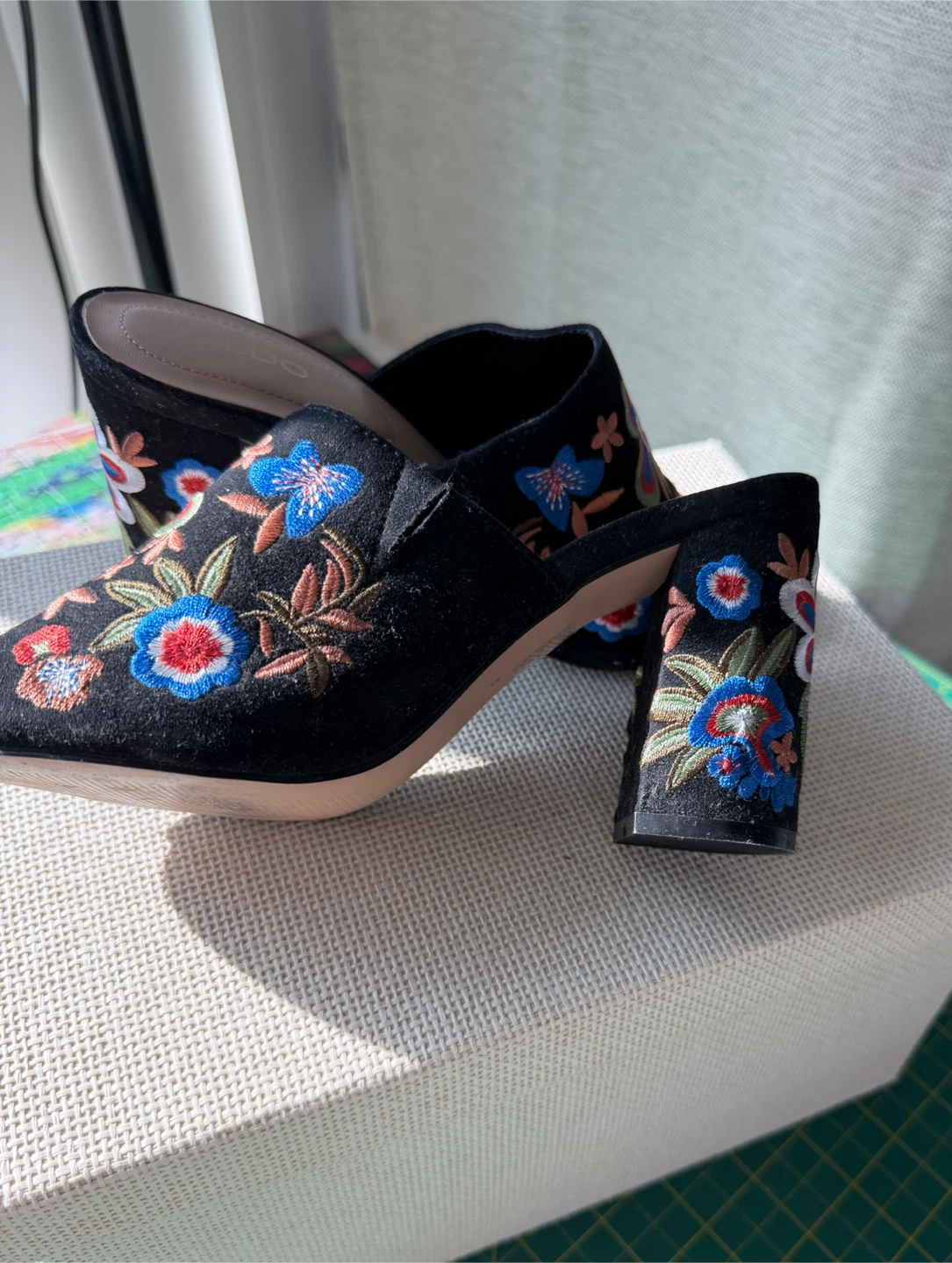 ALDO Embroidered Floral Block Heel Mules - photo 3