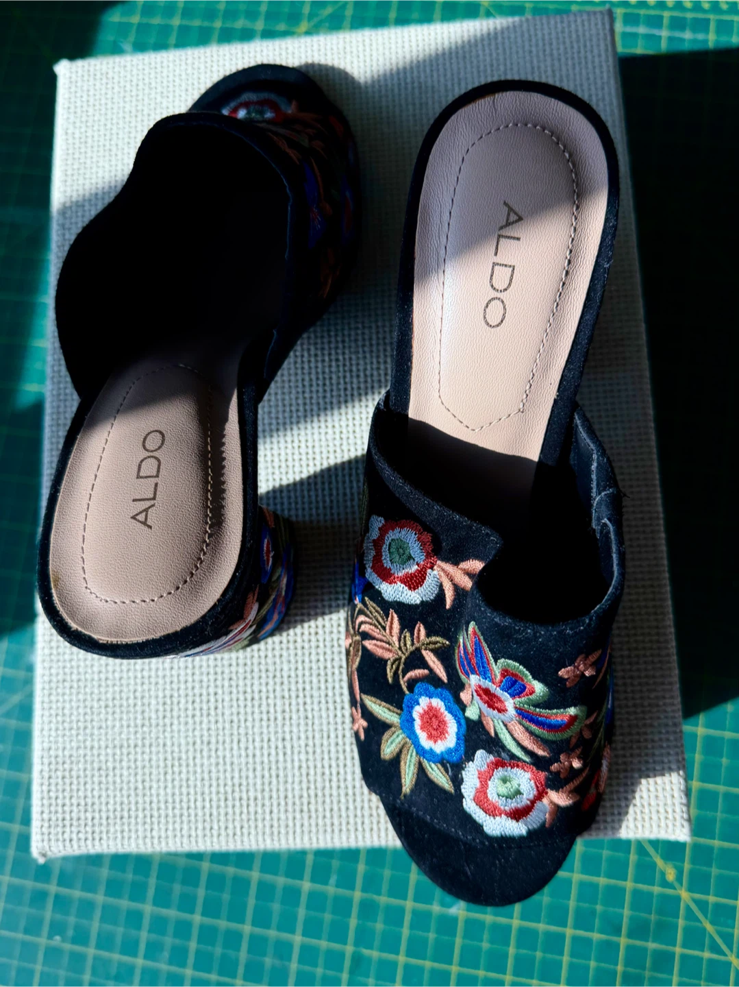 ALDO Embroidered Floral Block Heel Mules - photo 4