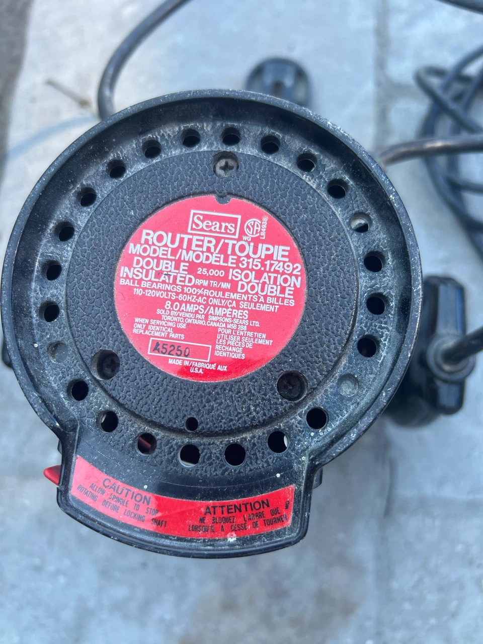Craftsman 600 Router Model 315.17492 - photo 2
