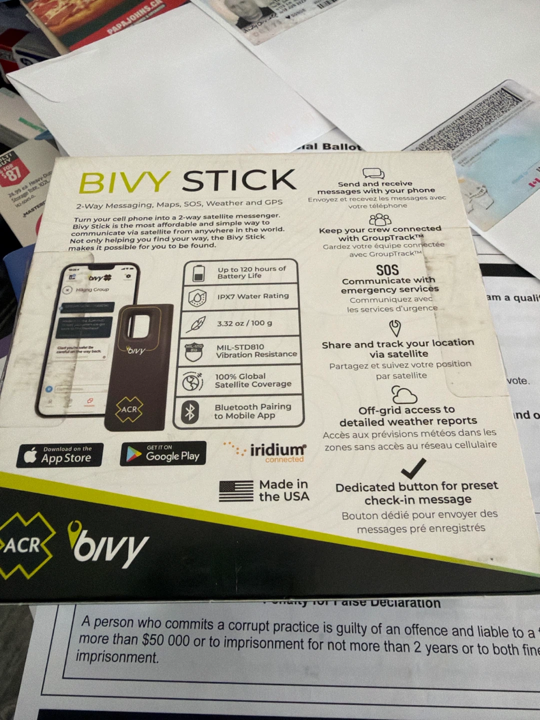 ACR Bivy Stick Satellite Messenger - photo 3
