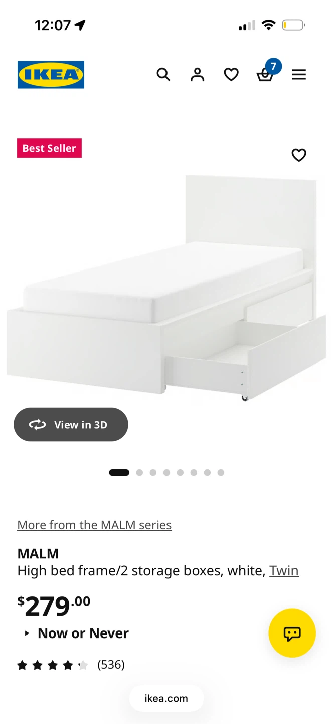 IKEA MALM Twin  Bed Frame with 2 Storage Boxes - photo 3