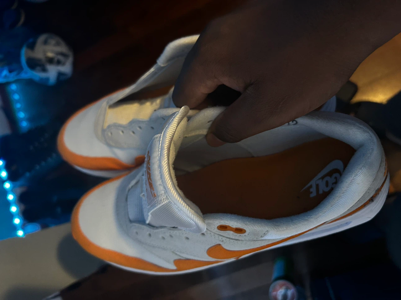 Nike Air Max 1 Golf Shoes Orange White Size 12