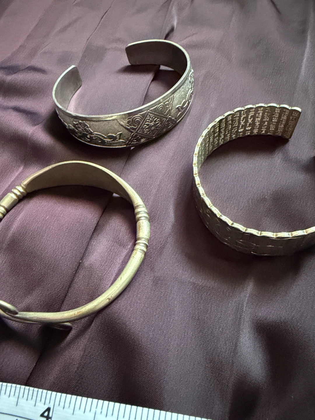4 Vintage Chinese Silver Bangles - photo 2