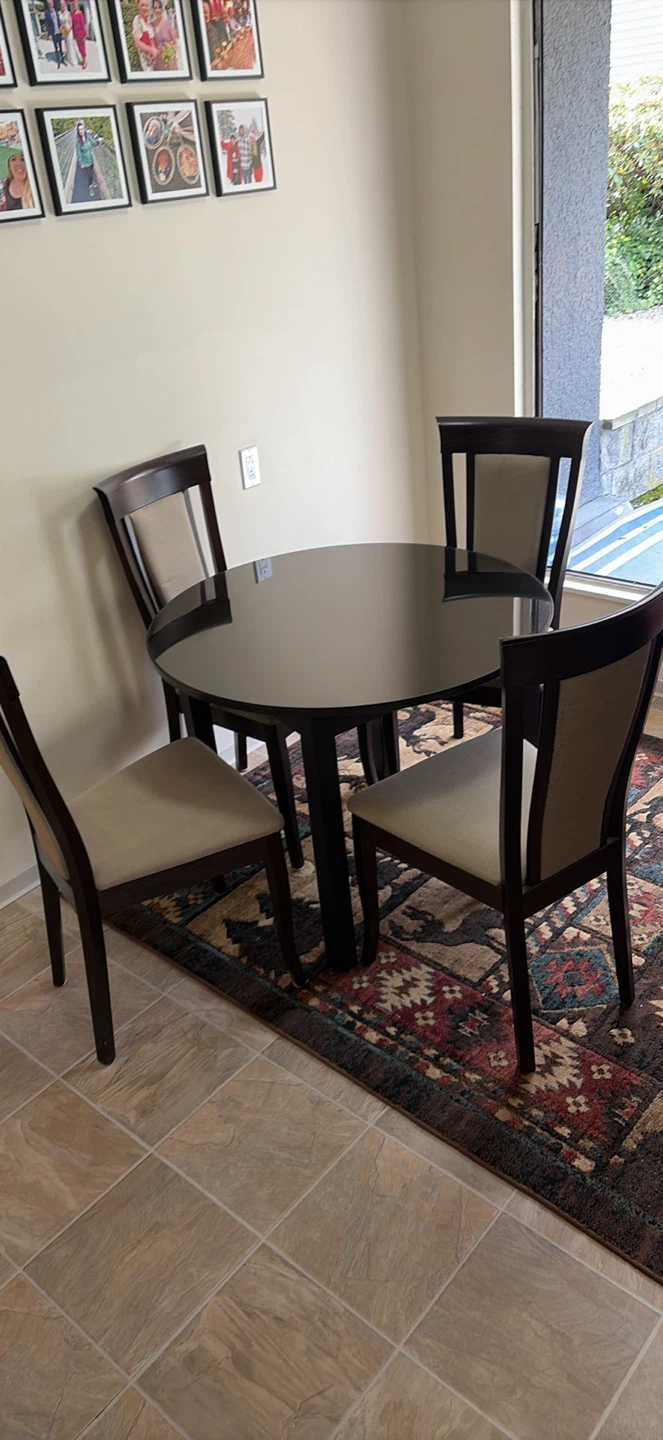 Round Dining Table and 4 Chairs Set - photo 2