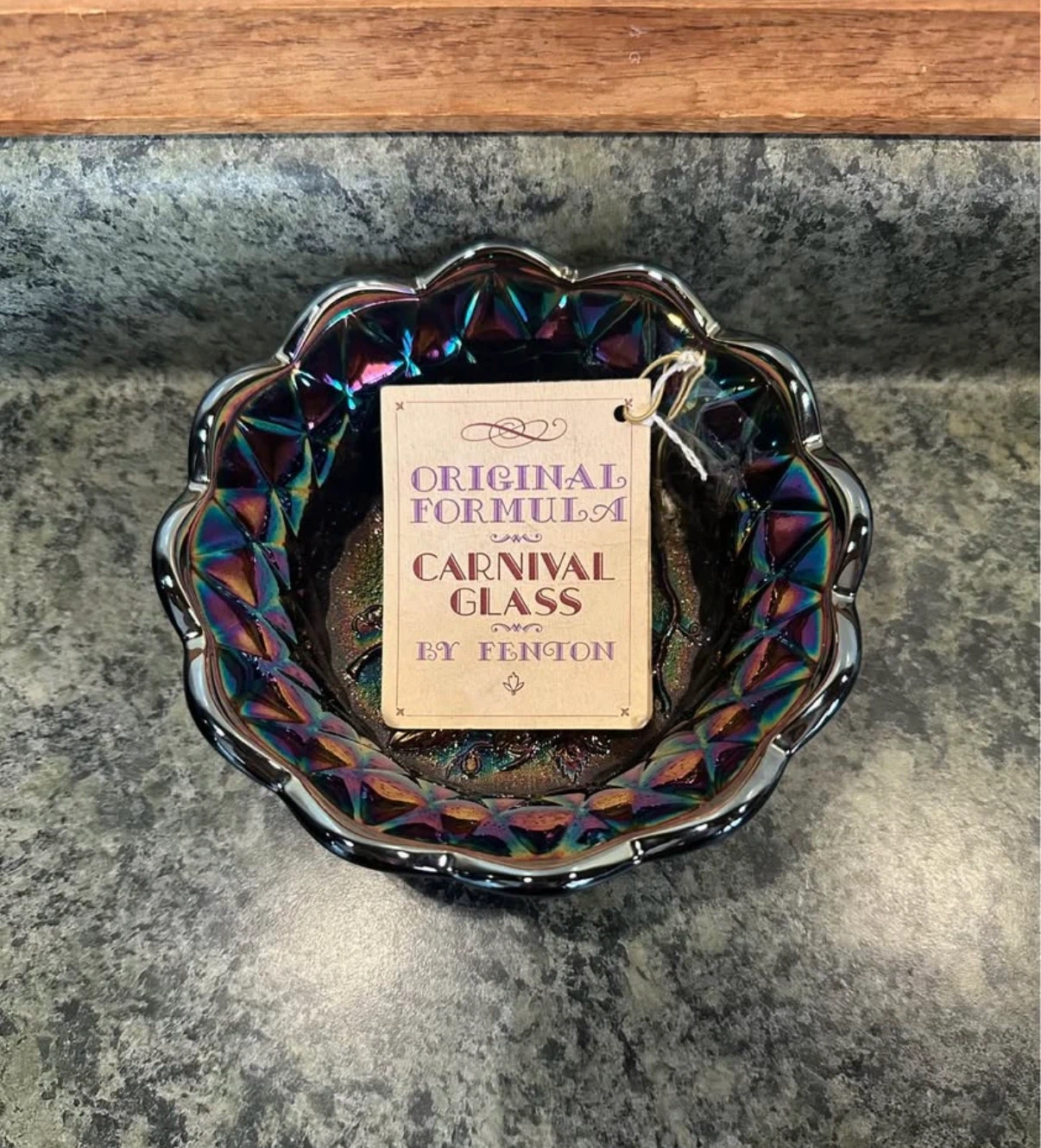 Fenton Carnival Glass Grape and Cable Bowl - photo 2