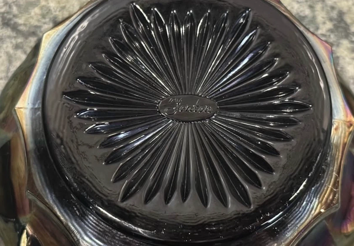 Fenton Carnival Glass Grape and Cable Bowl - photo 5