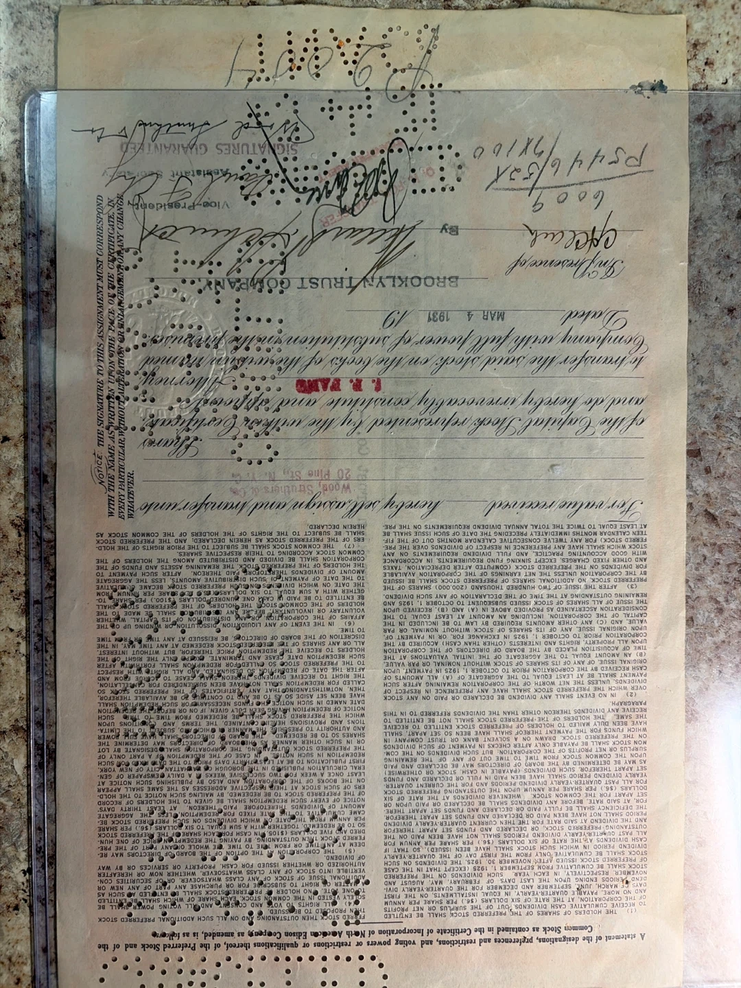 Vintage North American Edison Company Stock Certificate - photo 2