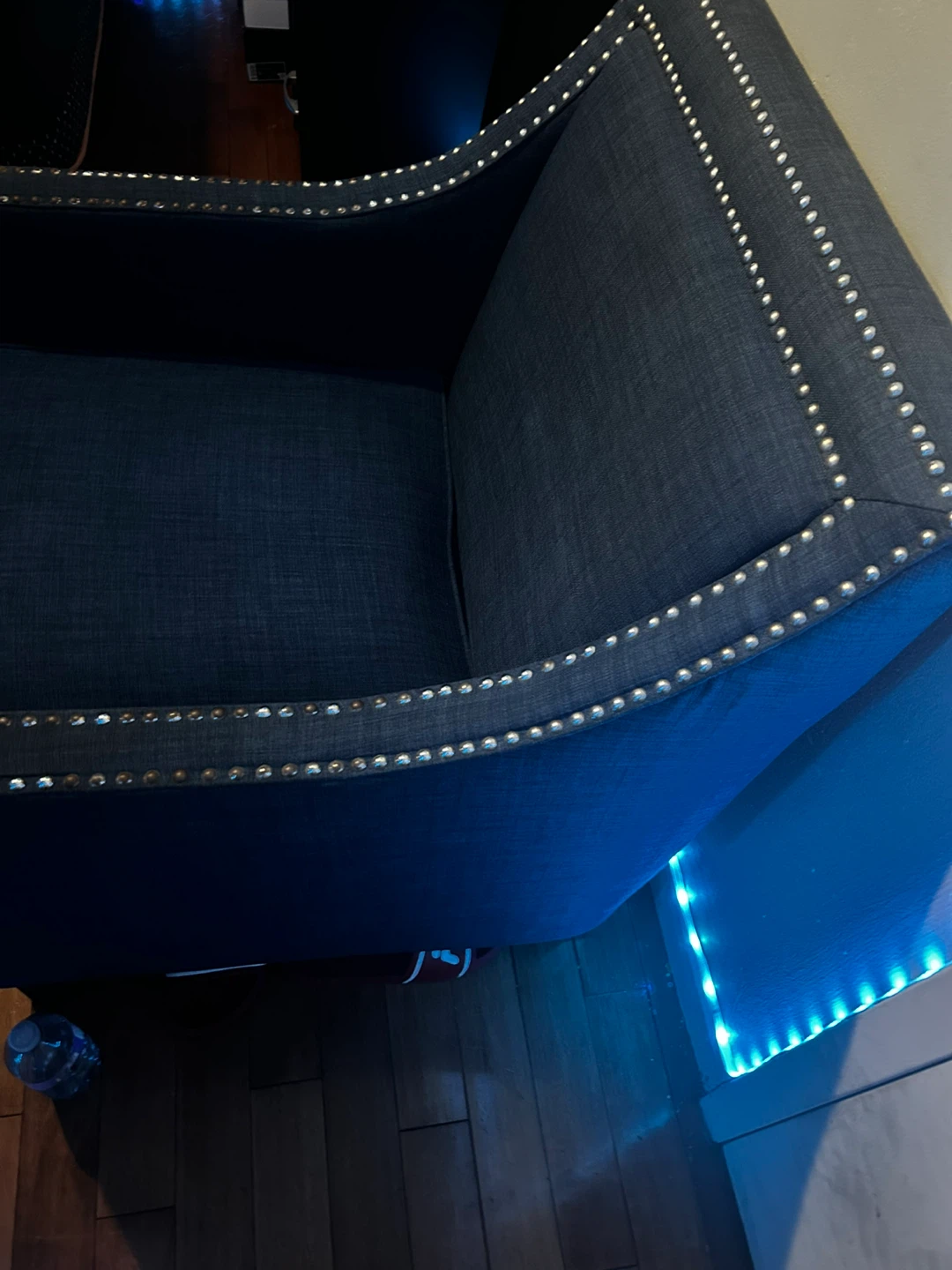Navy blue accent chair with nailhead trim - photo 3
