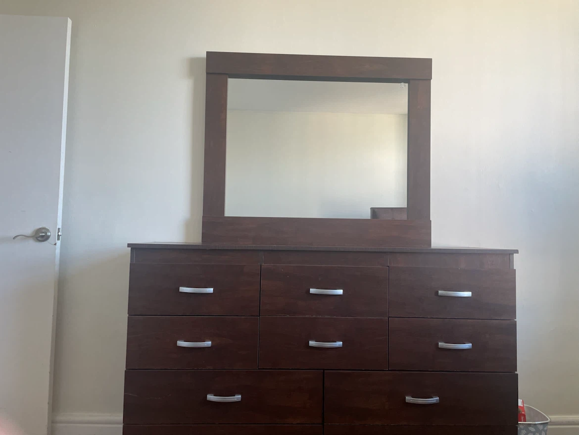 Dark Brown Dresser with Mirror