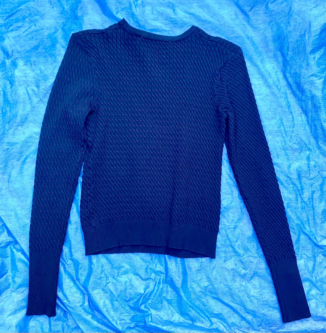 Zara Black Knit Sweater with Pearl Details - photo 5