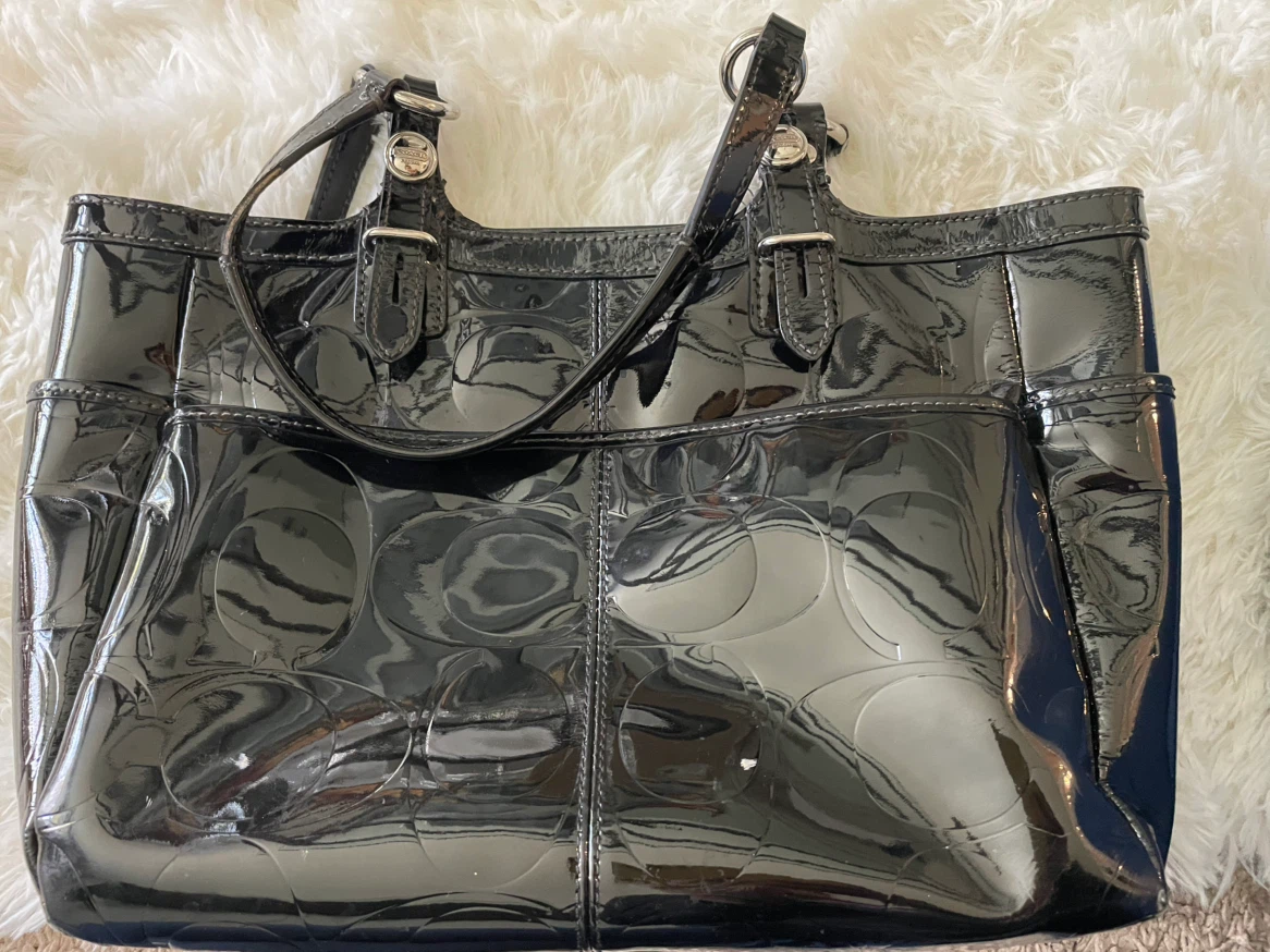 Black Coach Patent Leather Tote
