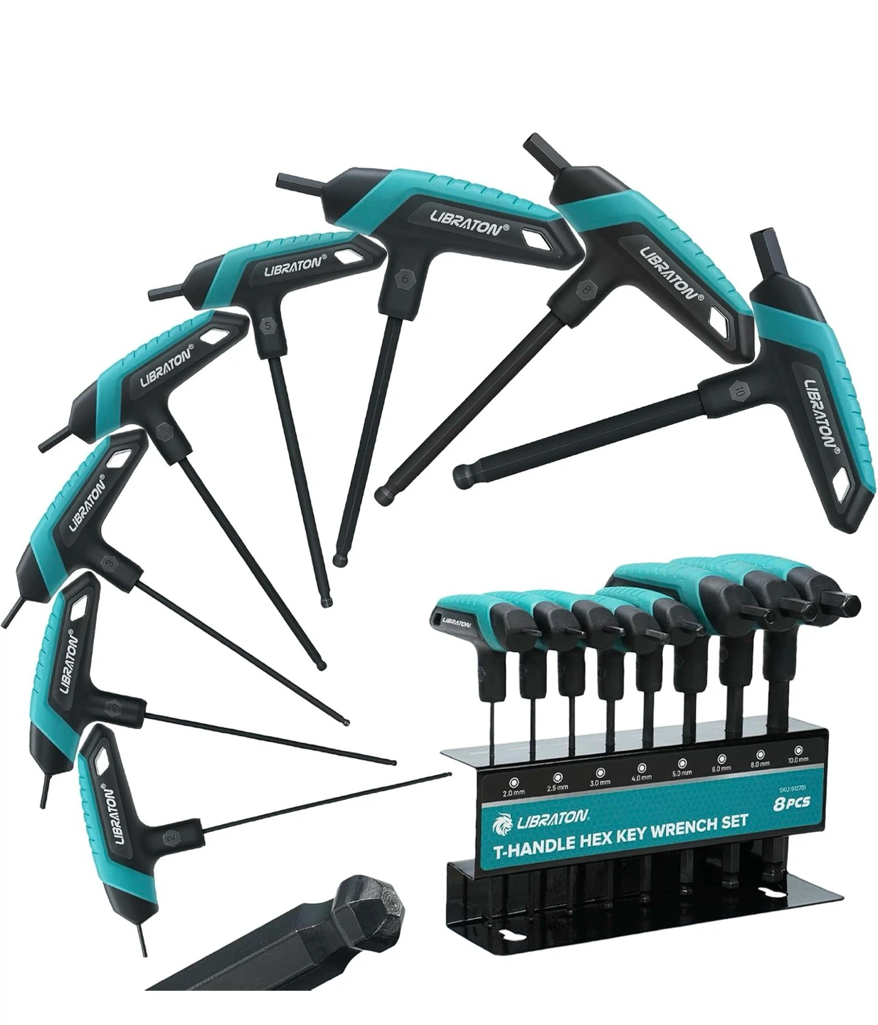 Libraton 8-Piece T-Handle Hex Key Wrench Set