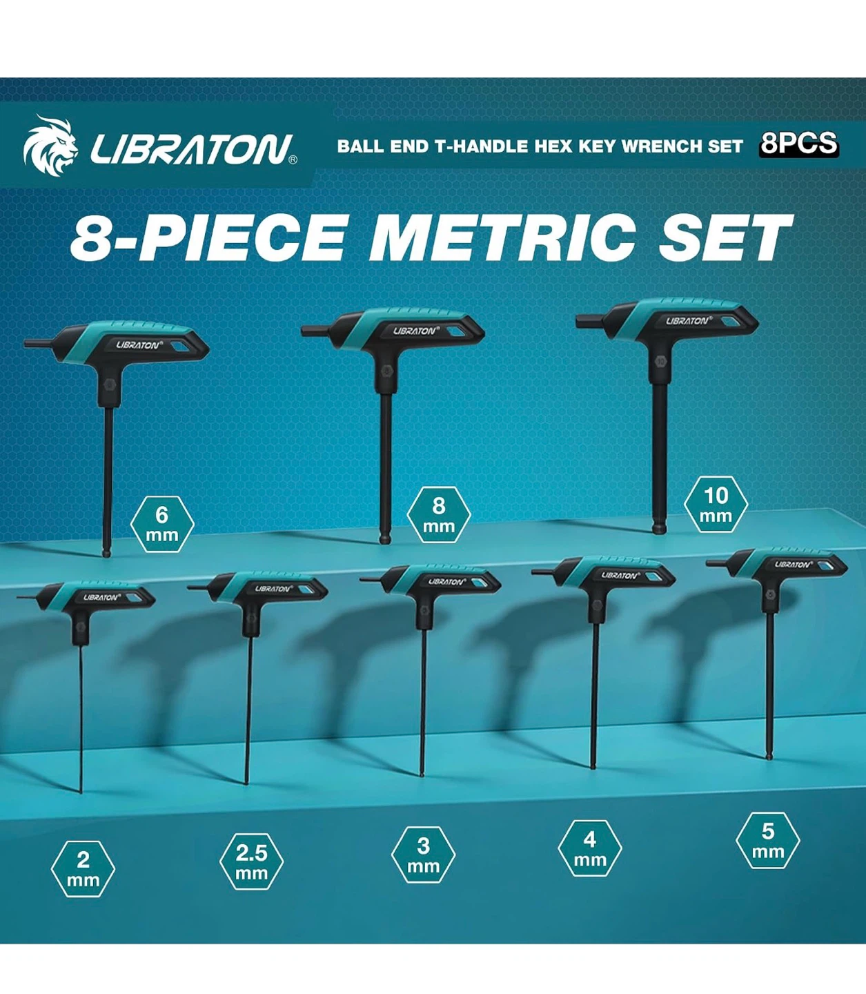 Libraton 8-Piece T-Handle Hex Key Wrench Set - photo 2