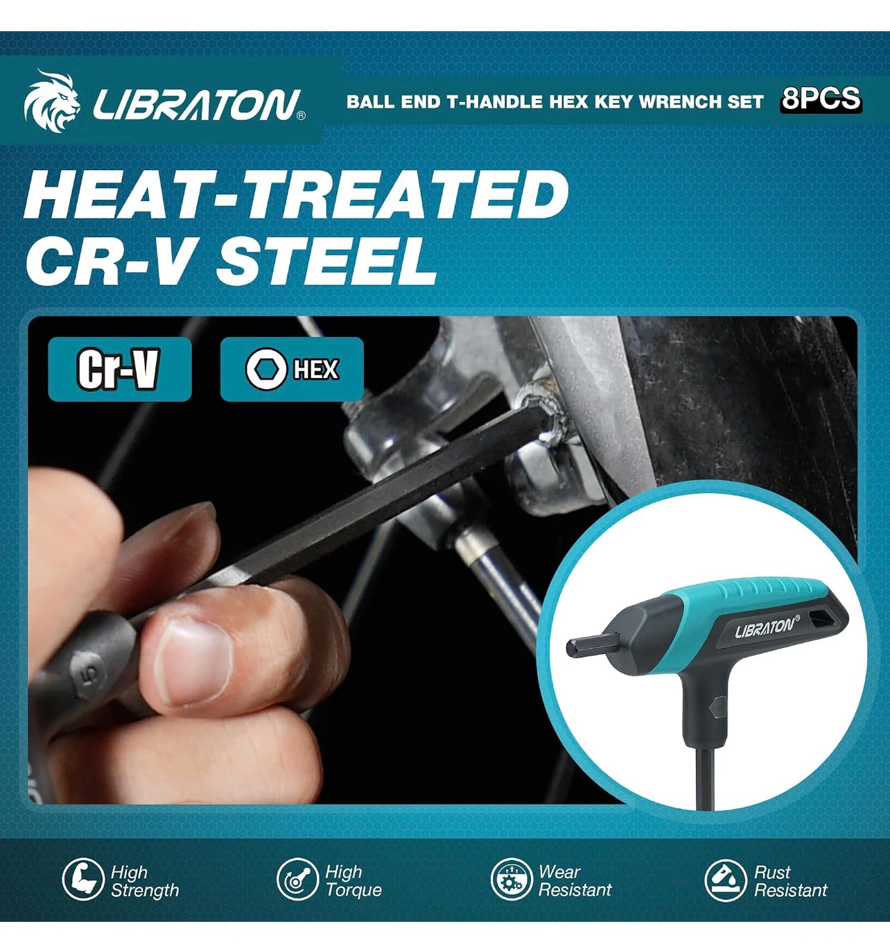 Libraton 8-Piece T-Handle Hex Key Wrench Set - photo 4