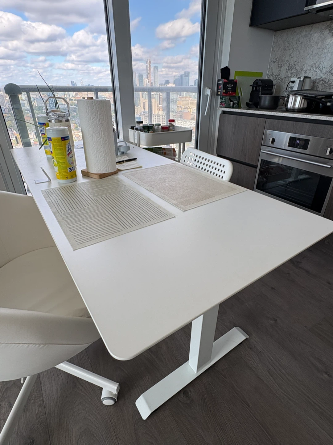 White Adjustable Standing Desk