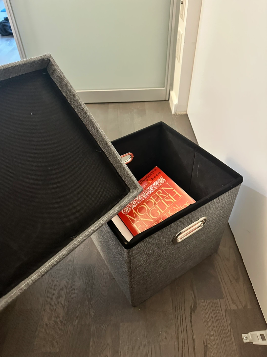 Grey Fabric Storage Ottoman - photo 2