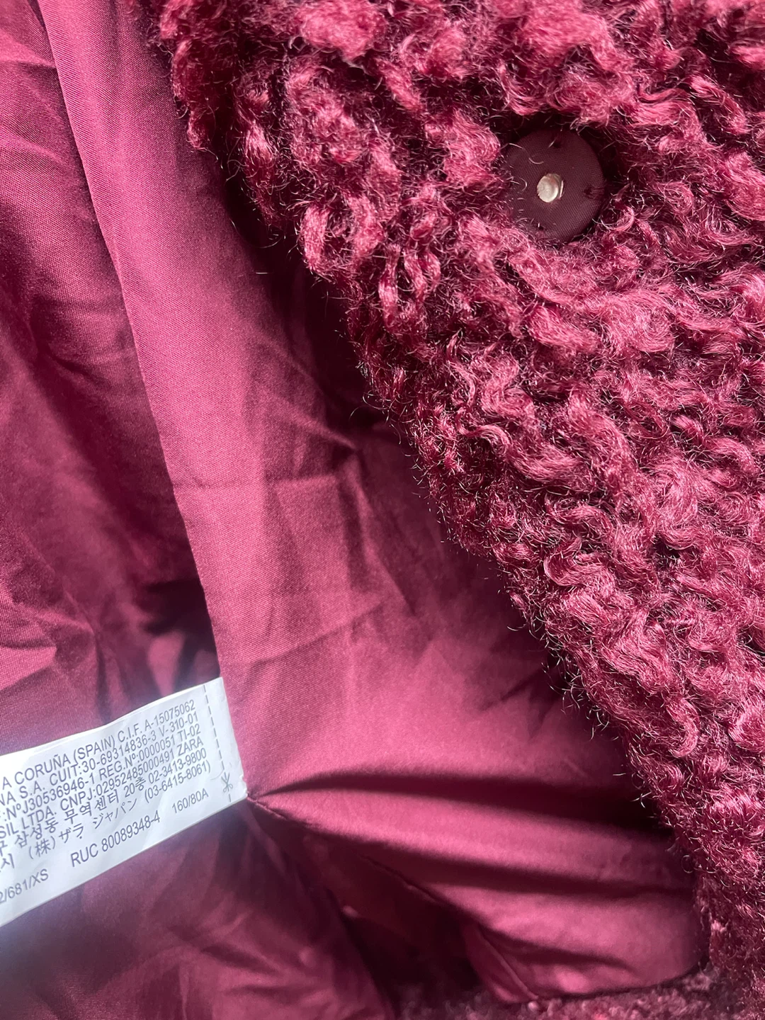 Zara Burgundy Faux Fur Coat - photo 4