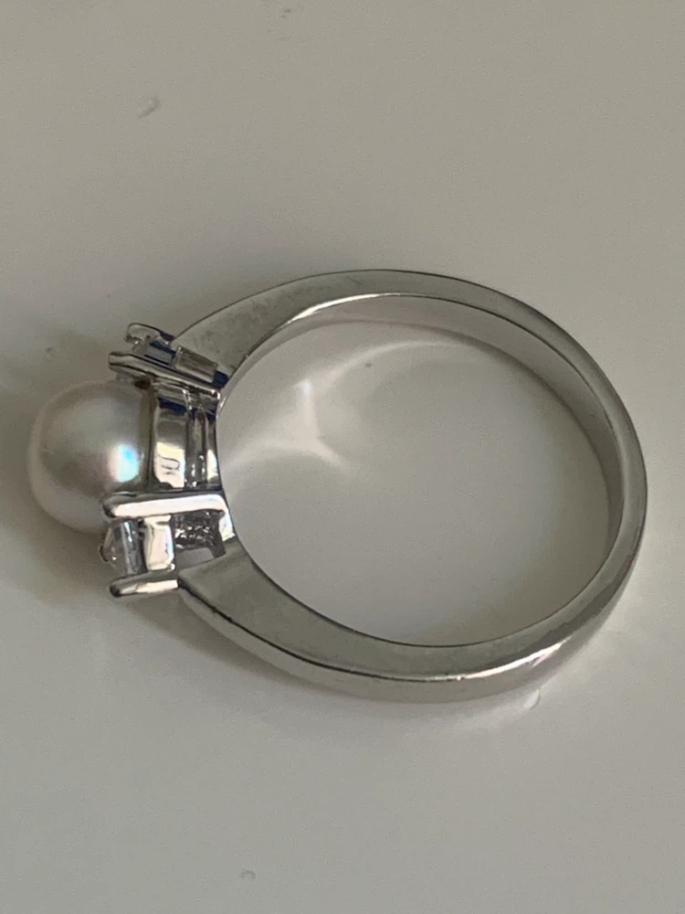 Silver Pearl Necklace & Ring Set - photo 5