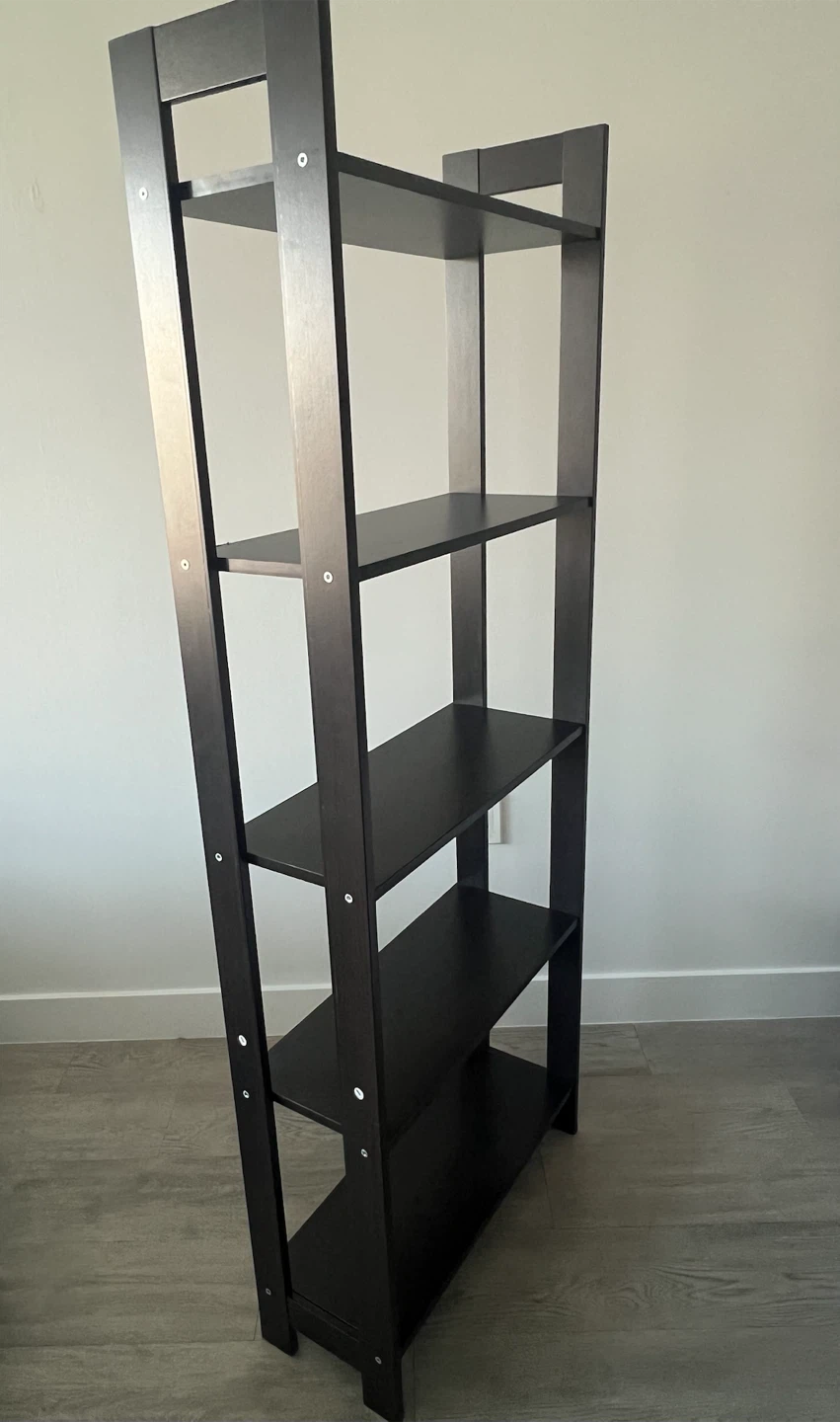Black 5-Shelf Bookcase - photo 2