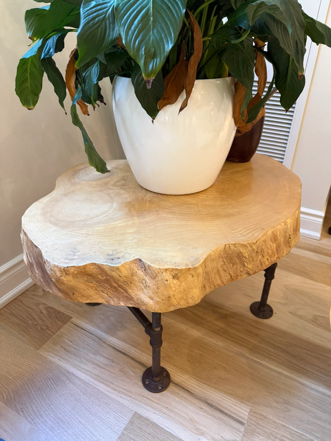 Live Edge Wood Slab Side Table