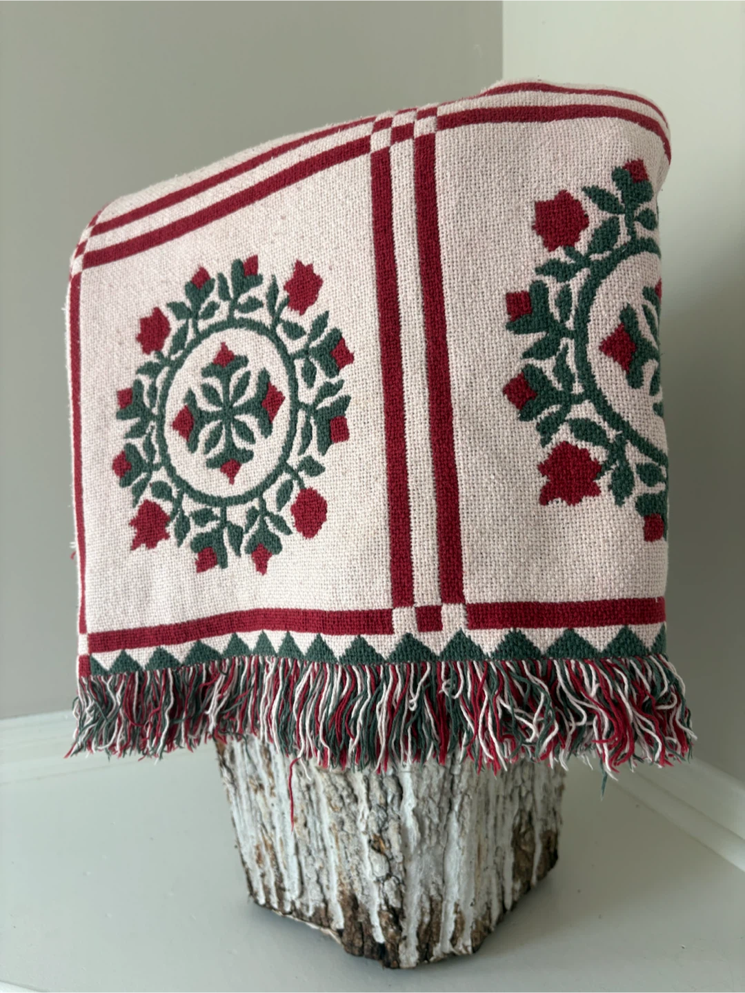 Vintage: Reversible - Christmas Pattern Knit Throw Blanket - photo 2