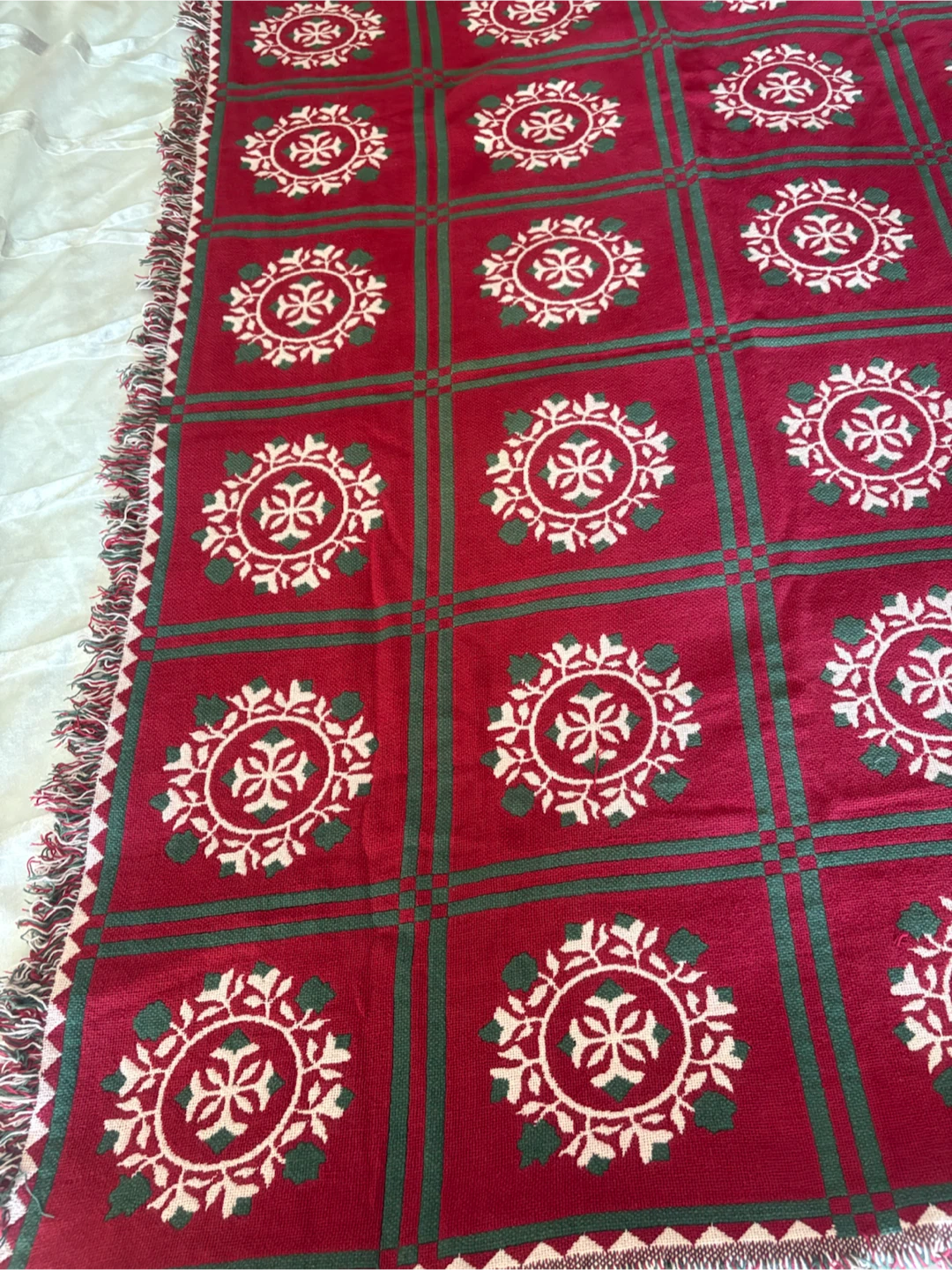 Vintage: Reversible - Christmas Pattern Knit Throw Blanket - photo 4
