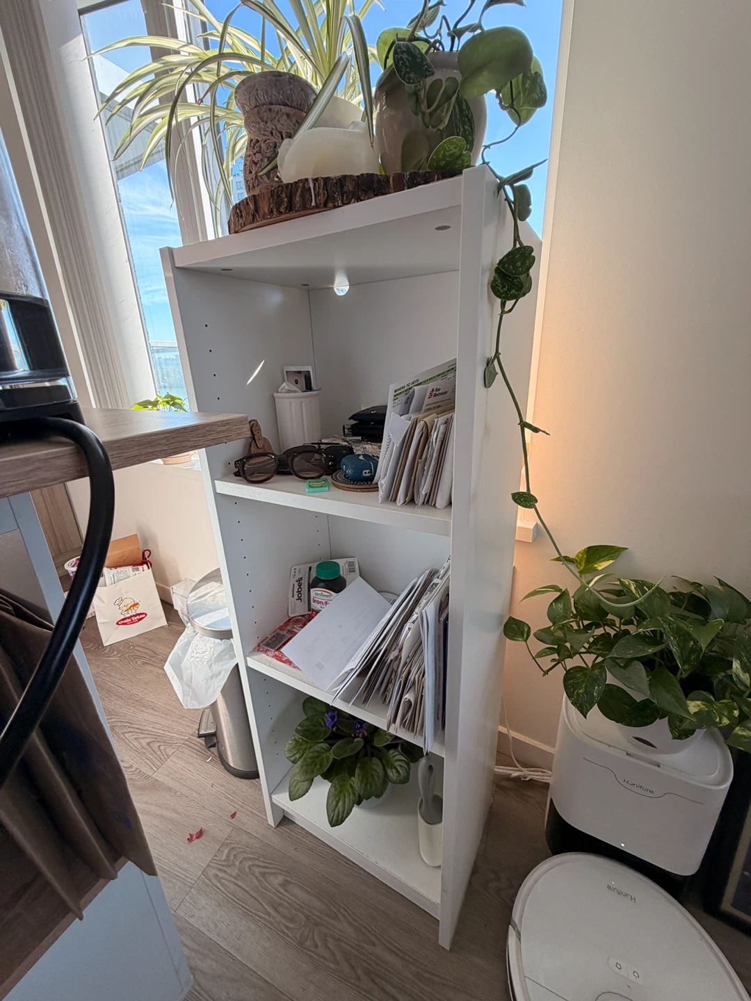 MOVING SALE- IKEA White Four-Shelf Storage