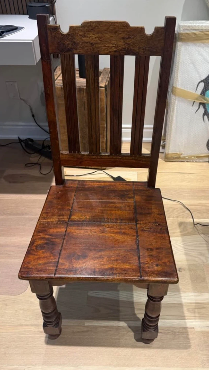 Set of 3 Solid Wood Dining Chairs - photo 2