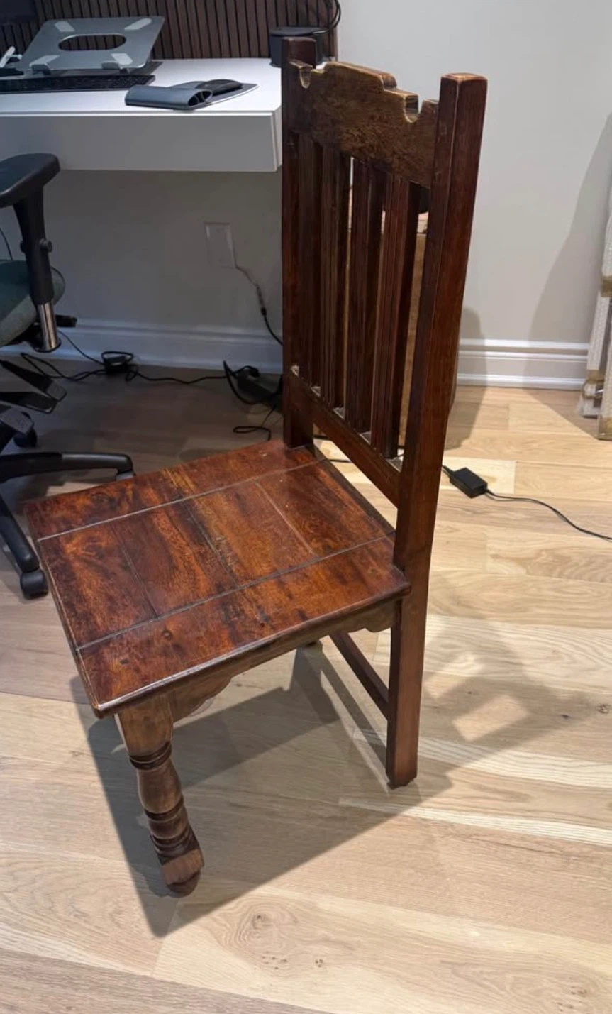 Set of 3 Solid Wood Dining Chairs - photo 3