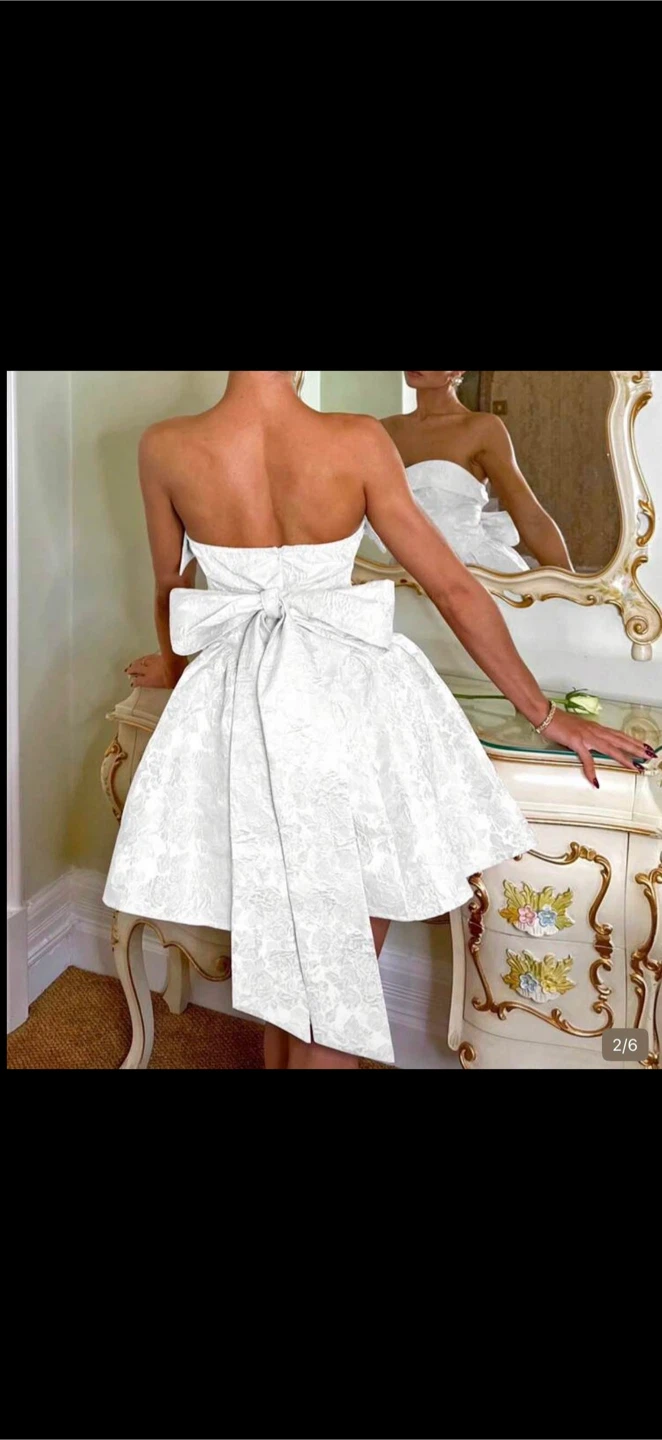 White Bridal strapless Dress size L (8/10) - photo 2