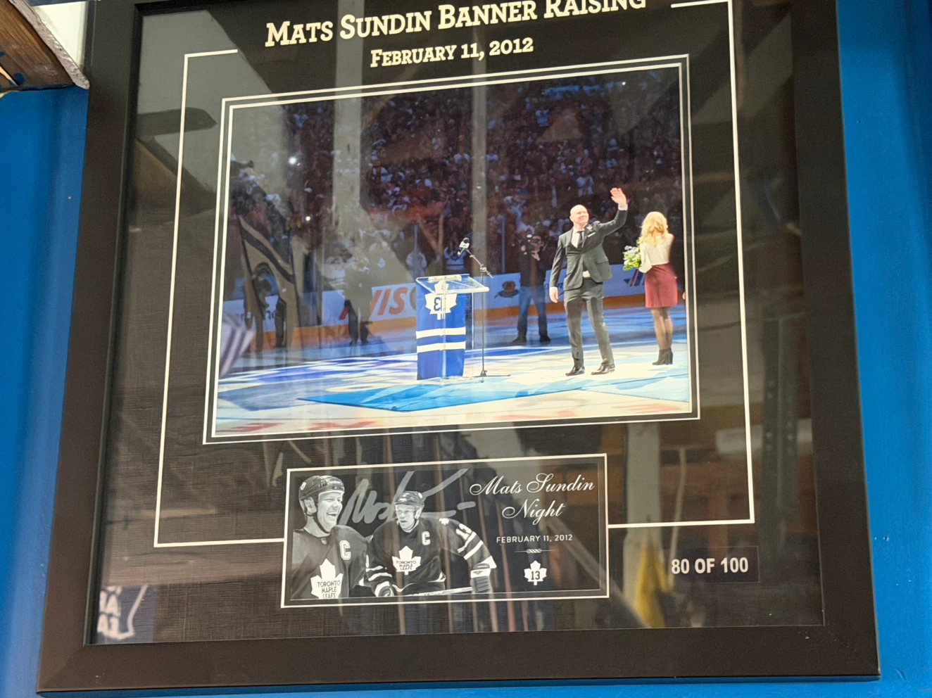 Mats Sundin Banner Raising Framed Commemorative Print