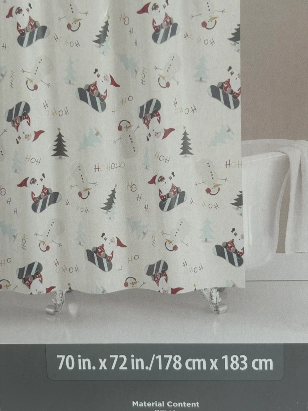 Brand New Holiday Time PEVA Shower Curtain - photo 3