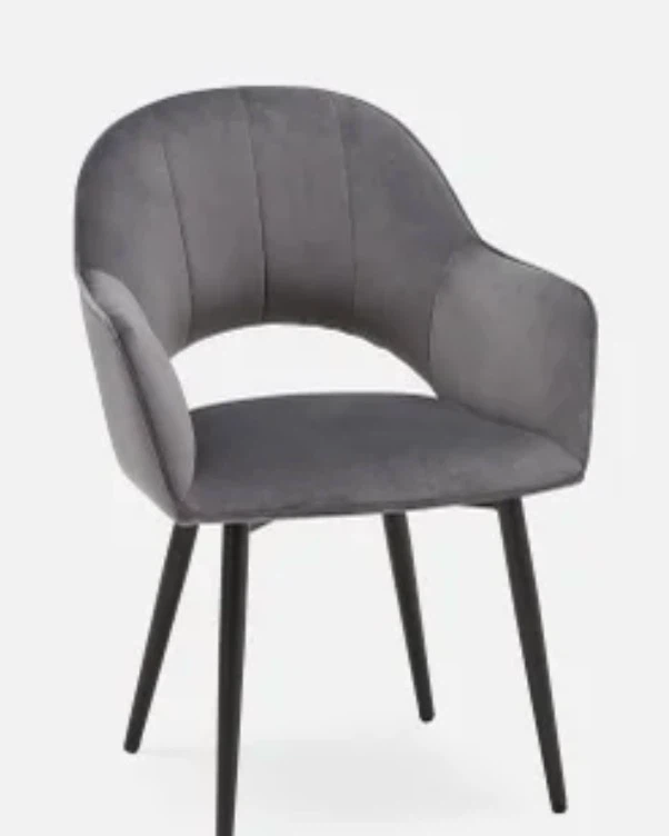 4 Grey Velvet Upholstered Dining Chair from structube