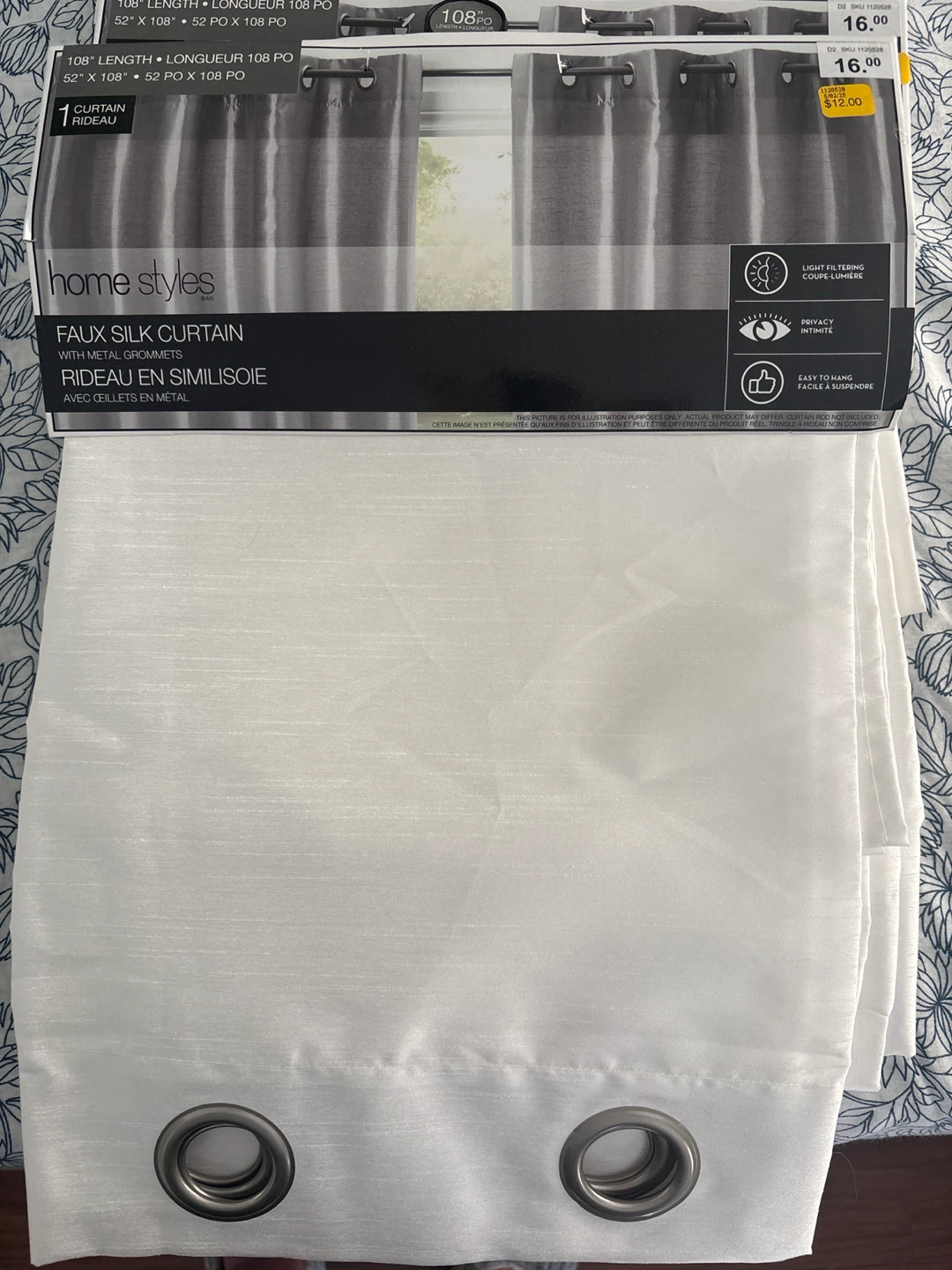 6 Home Styles Faux Silk Curtains