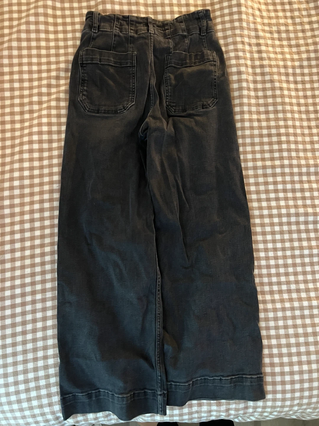 PLEROO Black Denim Wide-Leg Pants Size 26 - photo 2