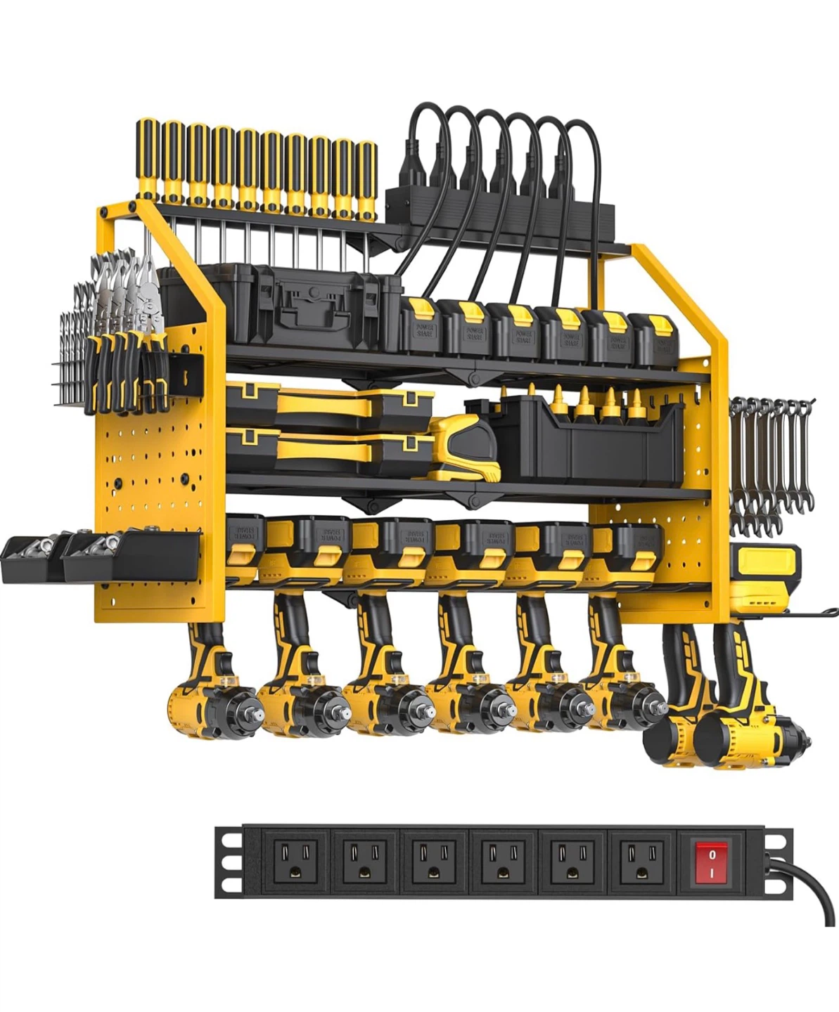 Wall-Mounted Power Tool Storage Organizer