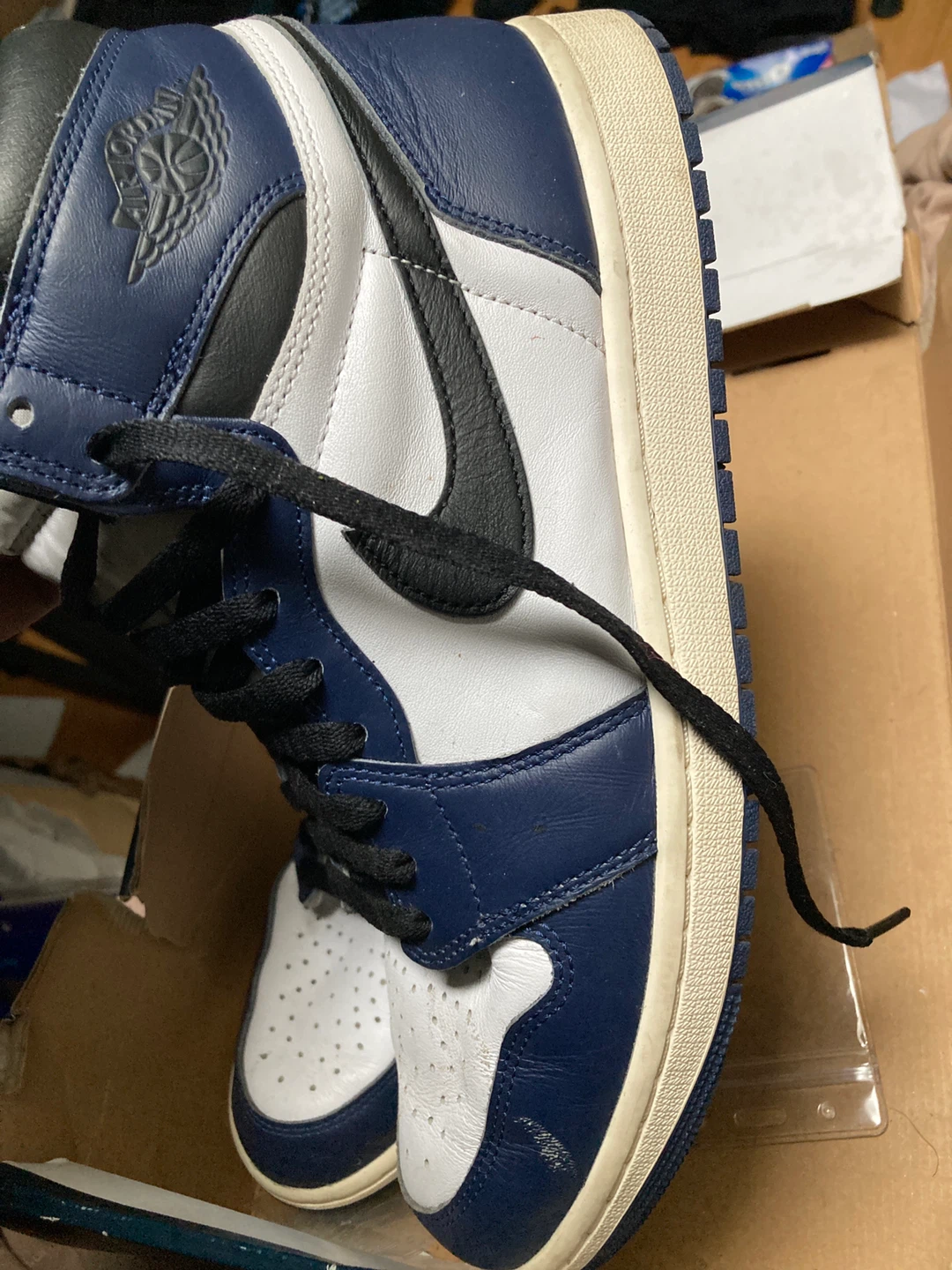 Air Jordan 1 Retro High Navy White (size 10.5)