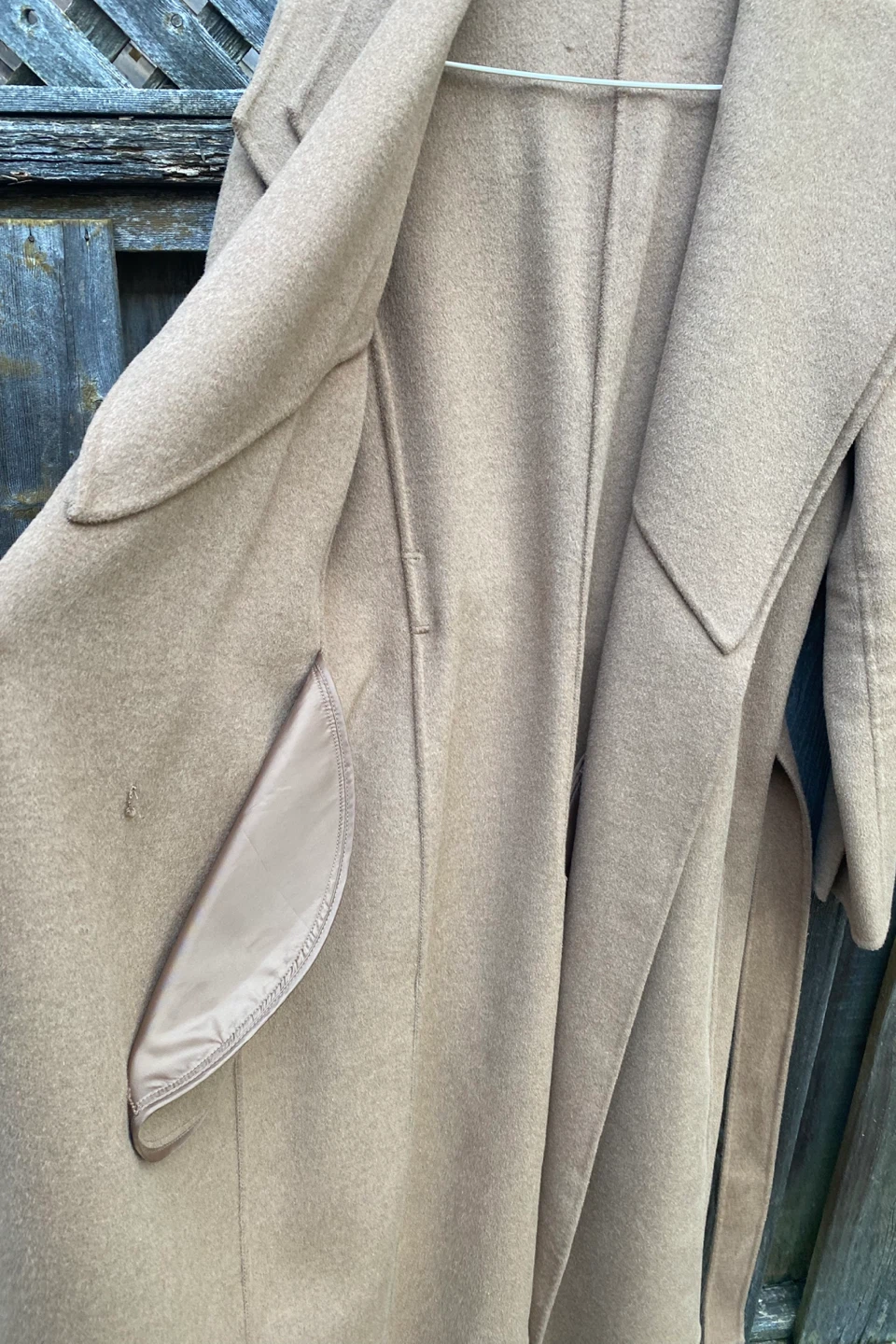 Tahari Camel Wool-Blend Trench Coat, Size Small - photo 4