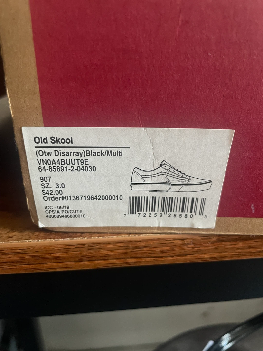 Vans Old Skool Otw Disarray Size 3