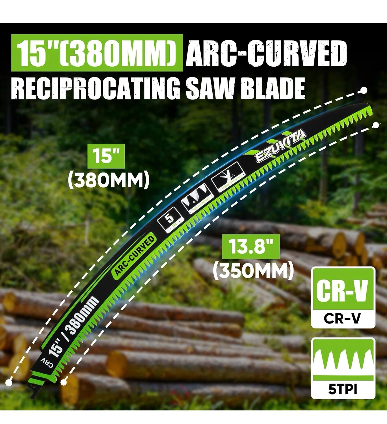 EzuVita 5-Piece 15" Reciprocating Saw Blade Set - photo 2